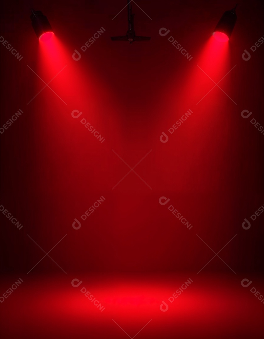 Palco iluminado com luzes de led vermelha