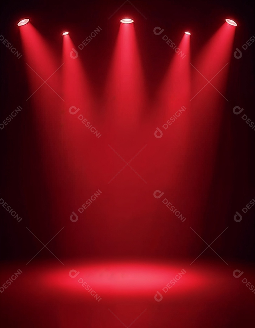 Palco iluminado com luzes de led vermelha