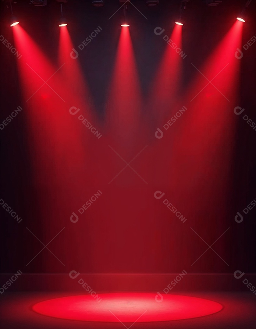 Palco iluminado com luzes de led vermelha