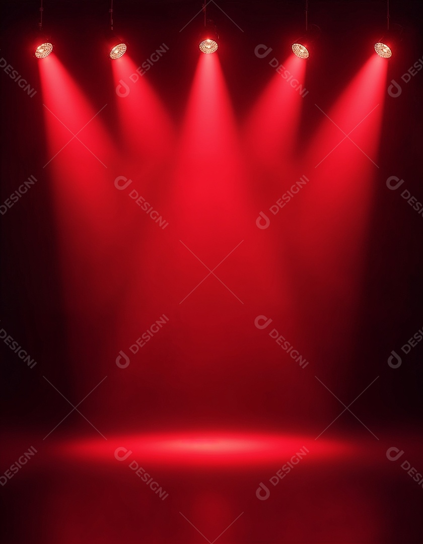 Palco iluminado com luzes de led vermelha