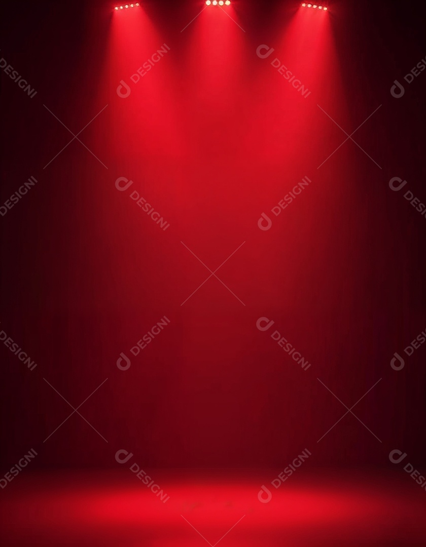 Palco iluminado com luzes de led vermelha