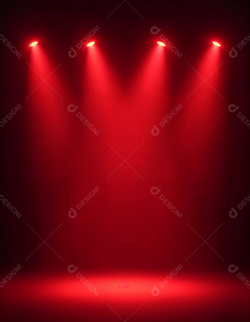 Palco iluminado com luzes de led vermelha