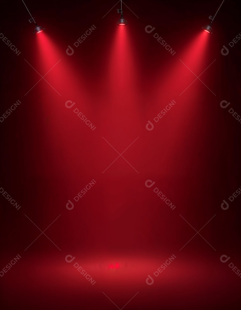 Palco iluminado com luzes de led vermelha