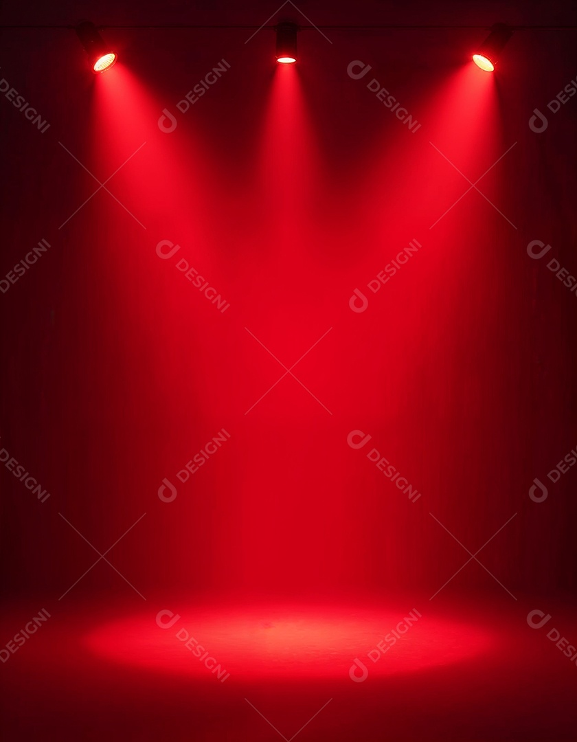 Palco iluminado com luzes de led vermelha