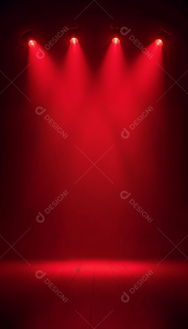 Palco iluminado com luzes de led vermelha