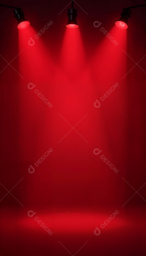 Palco iluminado com luzes de led vermelha