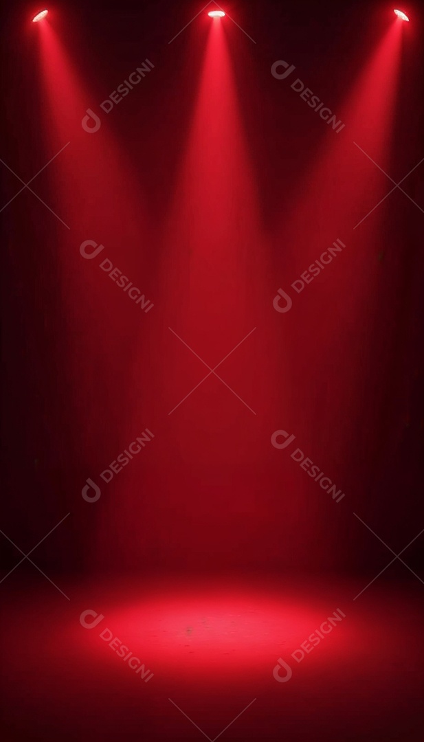 Palco iluminado com luzes de led vermelha