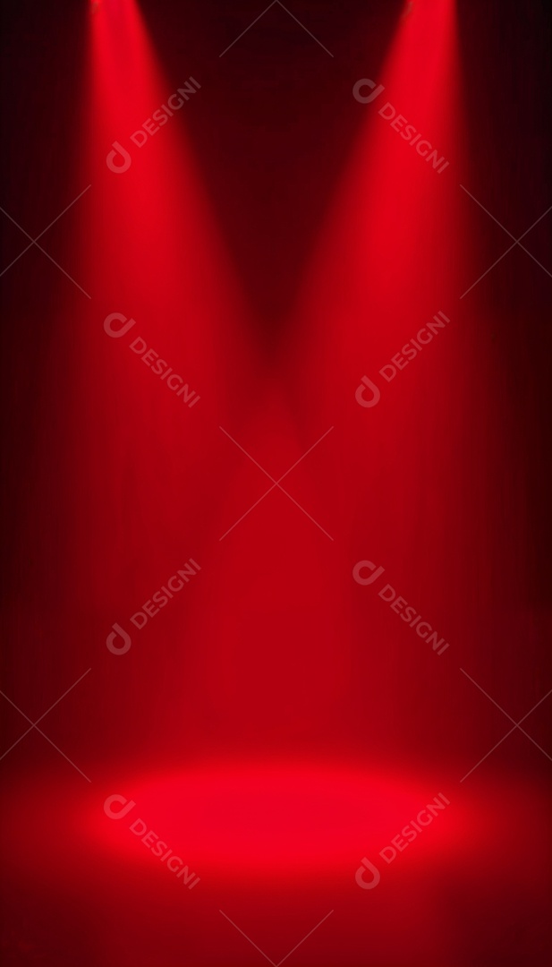 Palco iluminado com luzes de led vermelha
