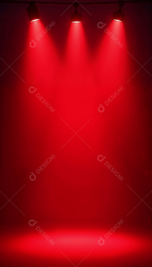 Palco iluminado com luzes de led vermelha