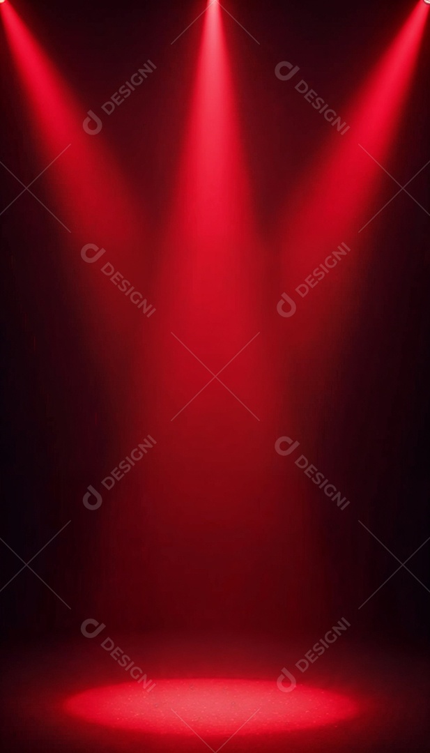 Palco iluminado com luzes de led vermelha