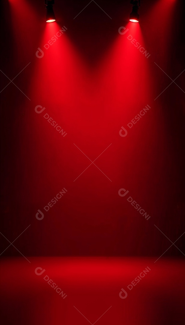 Palco iluminado com luzes de led vermelha