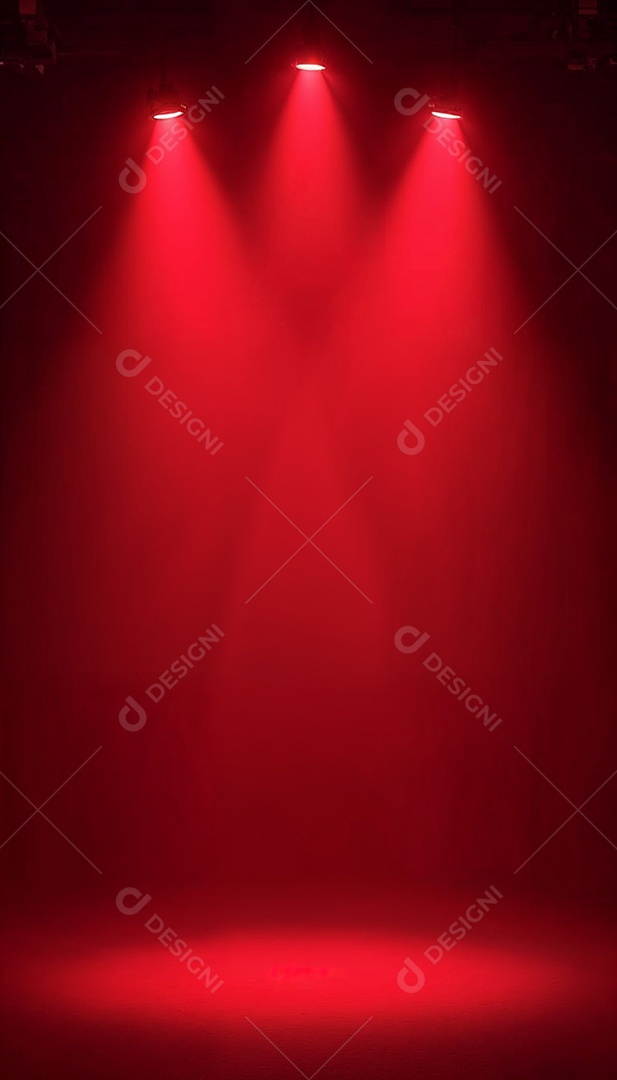 Palco iluminado com luzes de led vermelha