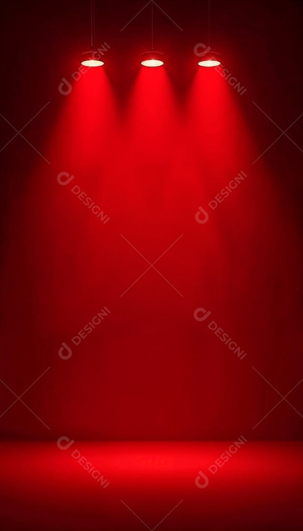 Palco iluminado com luzes de led vermelha