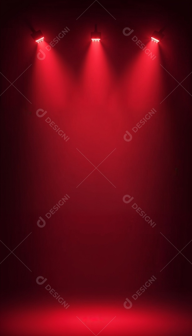 Palco iluminado com luzes de led vermelha