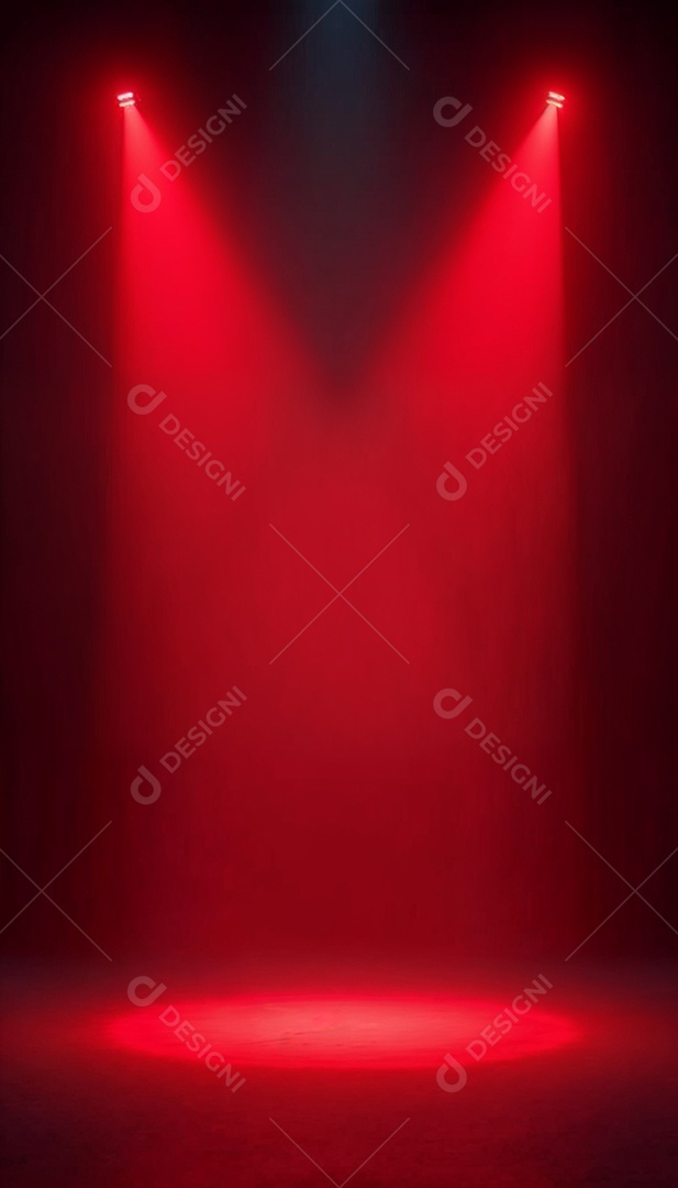 Palco iluminado com luzes de led vermelha