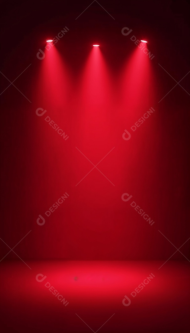 Palco iluminado com luzes de led vermelha