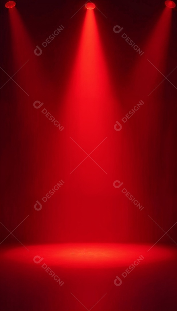 Palco iluminado com luzes de led vermelha