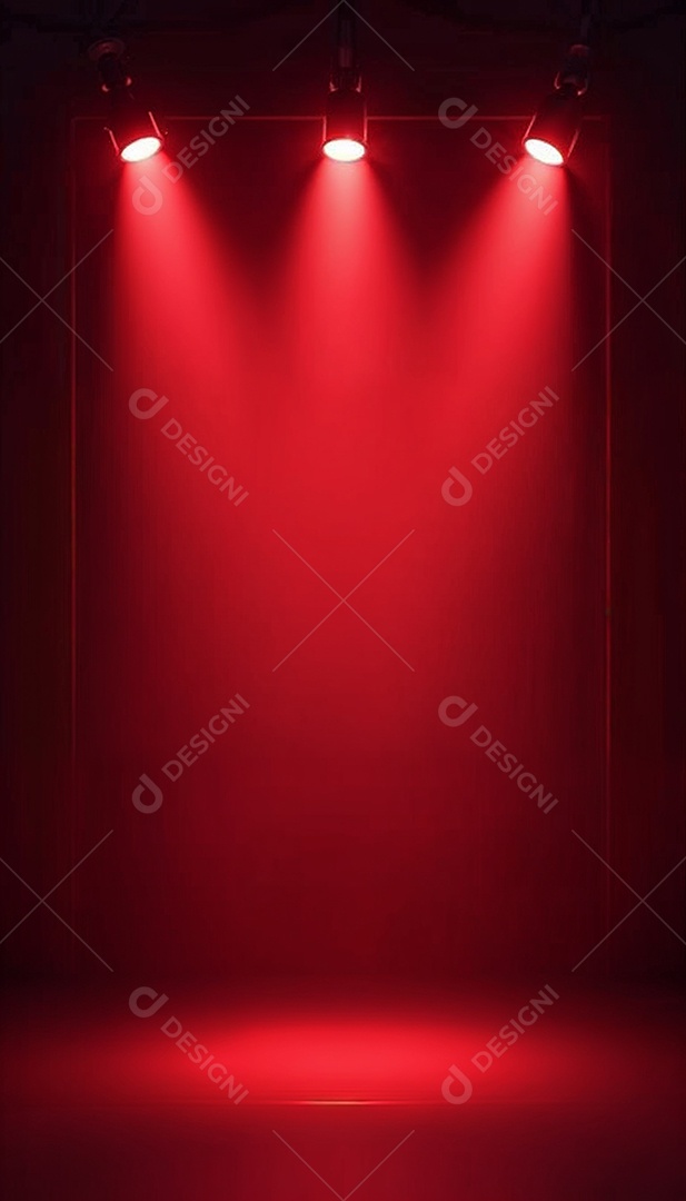 Palco iluminado com luzes de led vermelha
