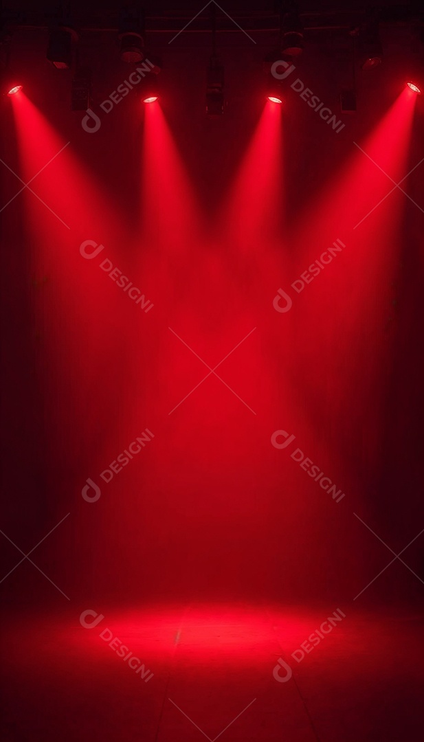 Palco iluminado com luzes de led vermelha