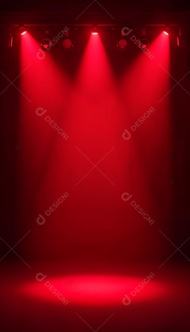 Palco iluminado com luzes de led vermelha
