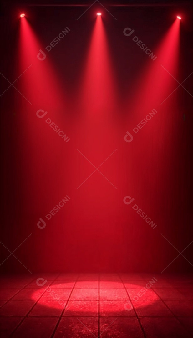 Palco iluminado com luzes de led vermelha