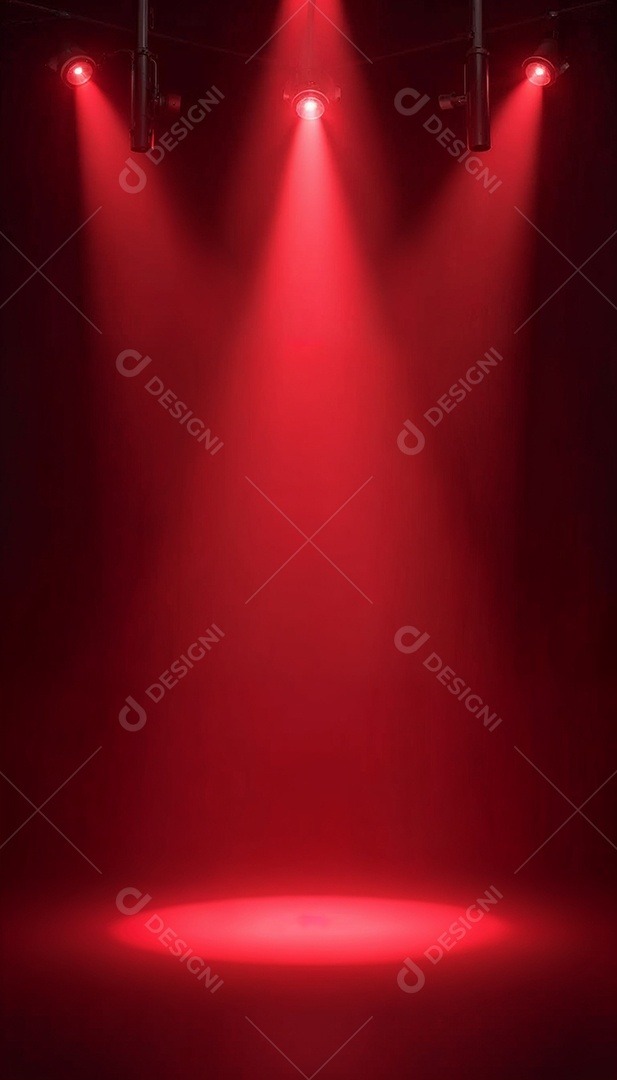 Palco iluminado com luzes de led vermelha