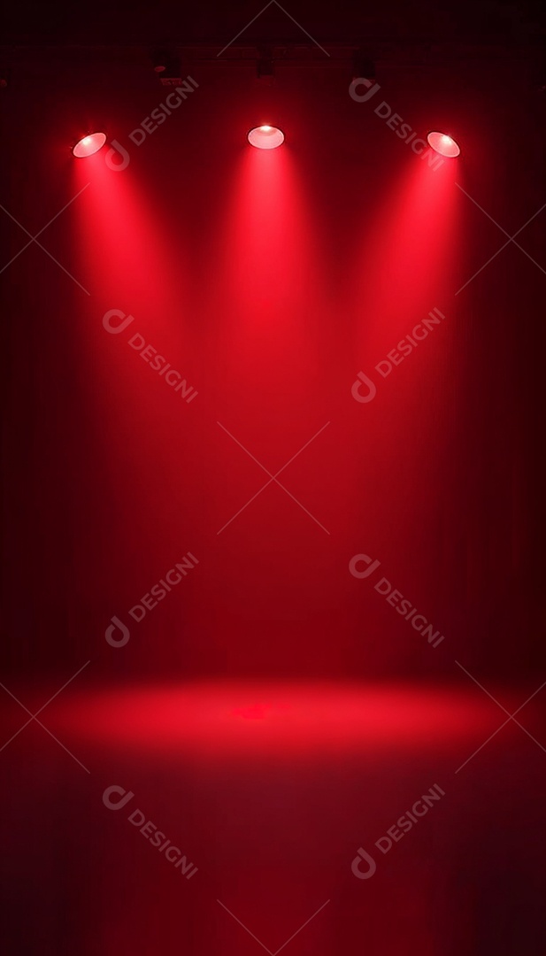 Palco iluminado com luzes de led vermelha
