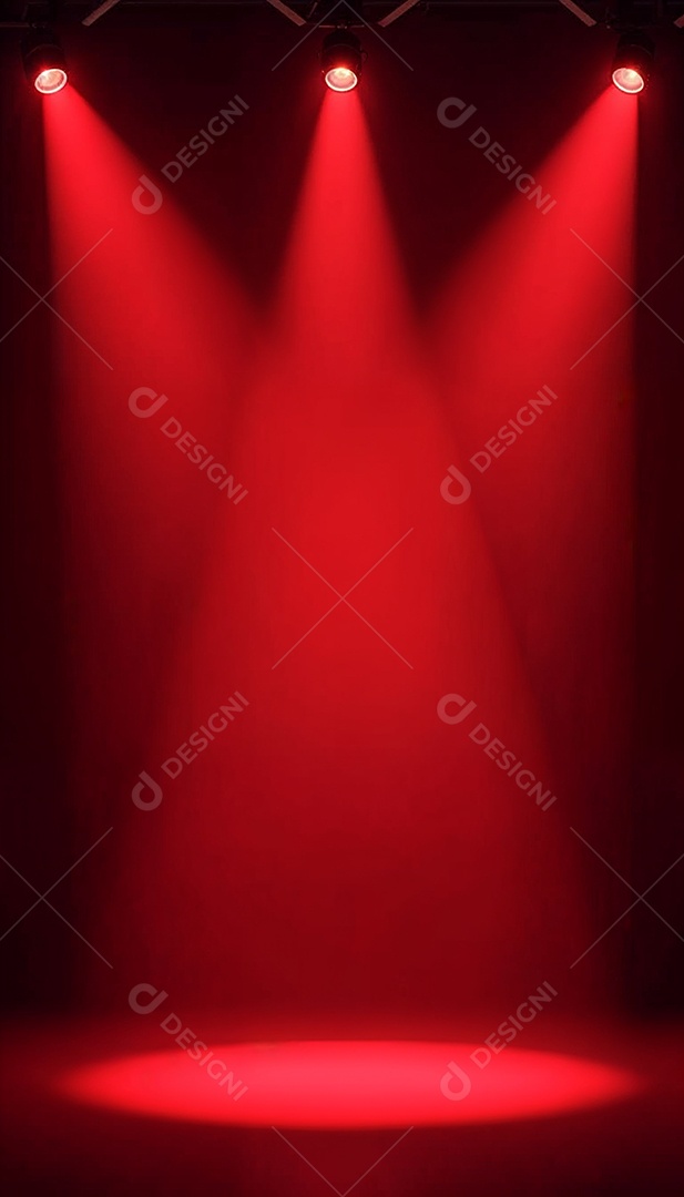 Palco iluminado com luzes de led vermelha