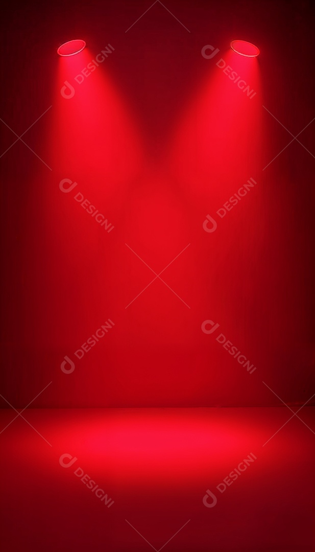 Palco iluminado com luzes de led vermelha