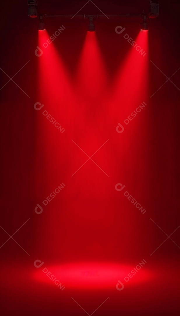 Palco iluminado com luzes de led vermelha