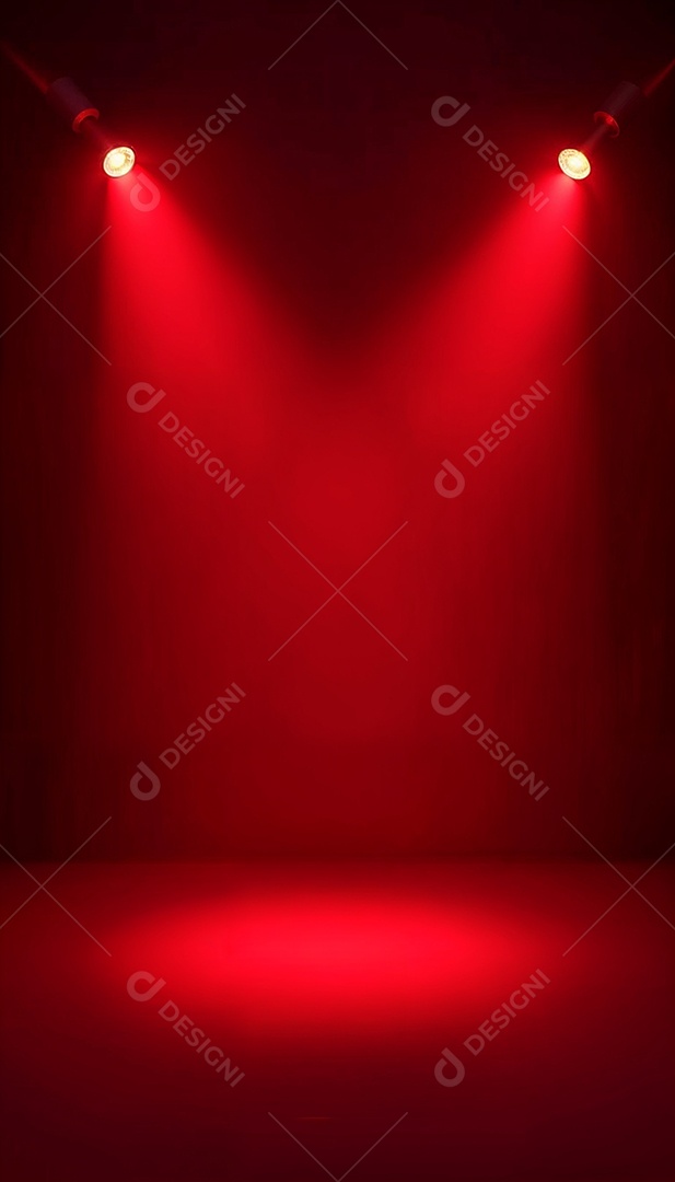 Palco iluminado com luzes de led vermelha