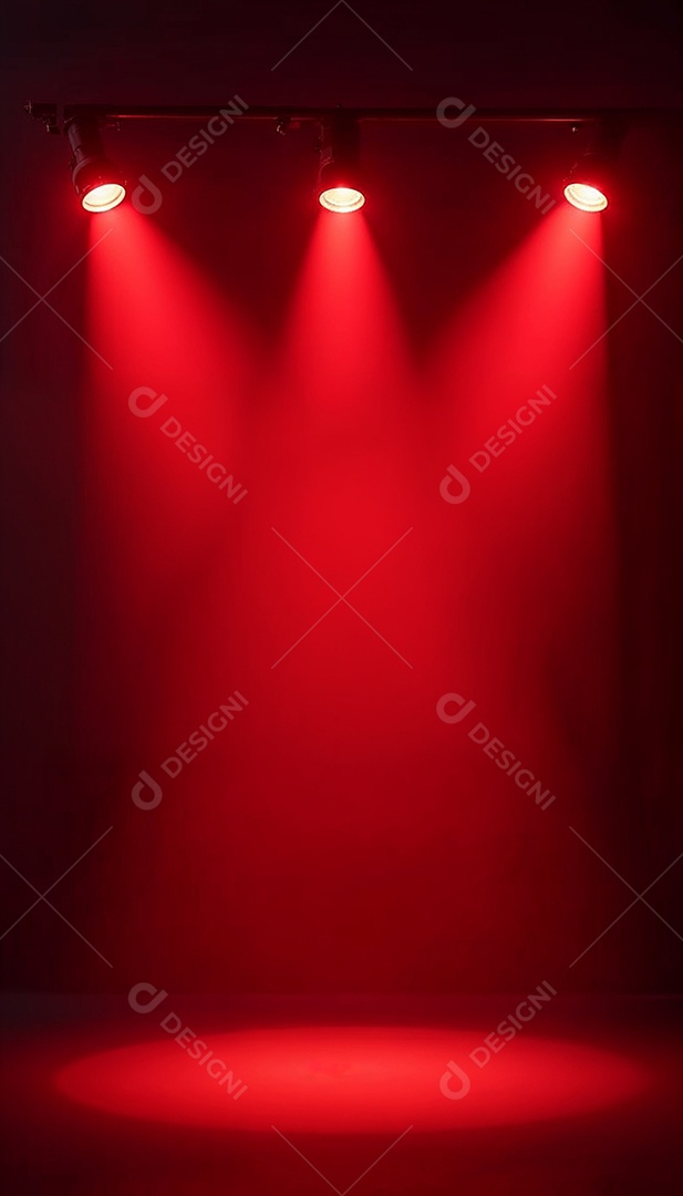 Palco iluminado com luzes de led vermelha