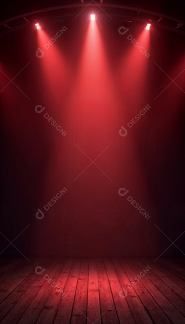 Palco iluminado com luzes de led vermelha
