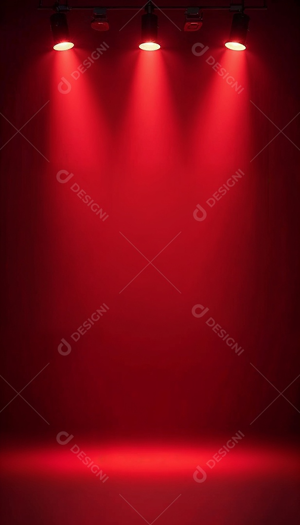 Palco iluminado com luzes de led vermelha