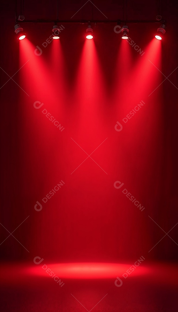 Palco iluminado com luzes de led vermelha