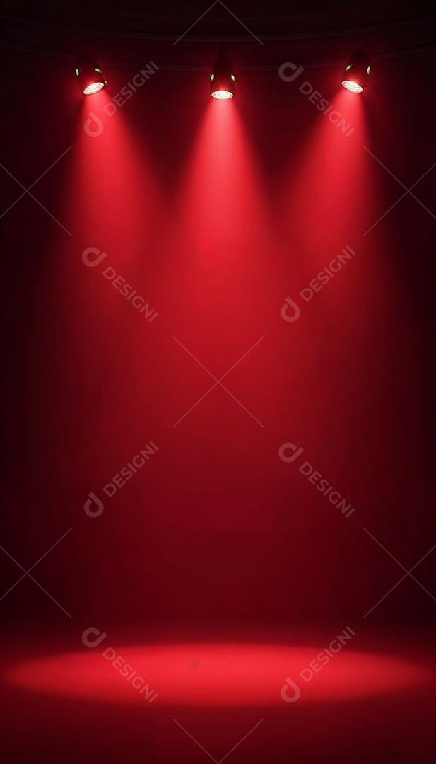 Palco iluminado com luzes de led vermelha