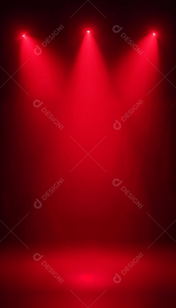 Palco iluminado com luzes de led vermelha