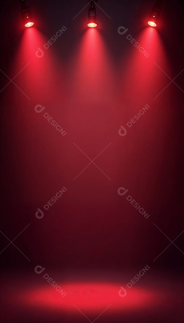 Palco iluminado com luzes de led vermelha
