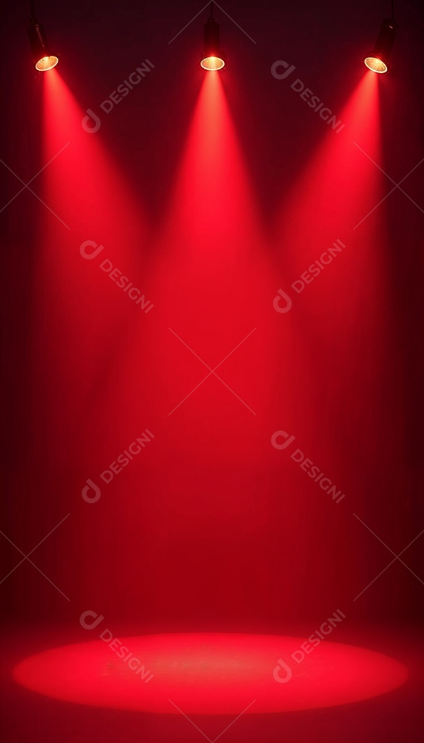 Palco iluminado com luzes de led vermelha