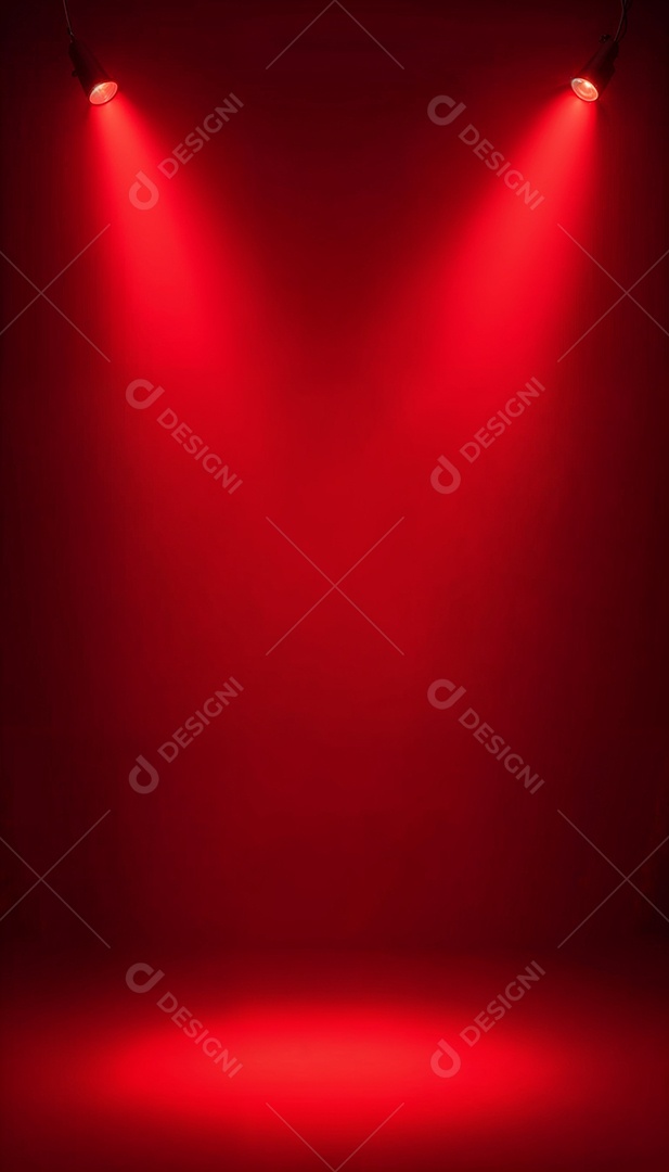 Palco iluminado com luzes de led vermelha