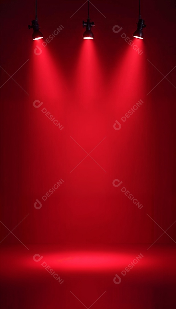 Palco iluminado com luzes de led vermelha