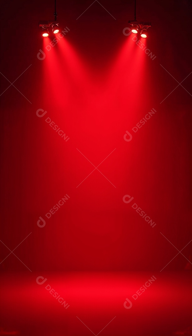 Palco iluminado com luzes de led vermelha