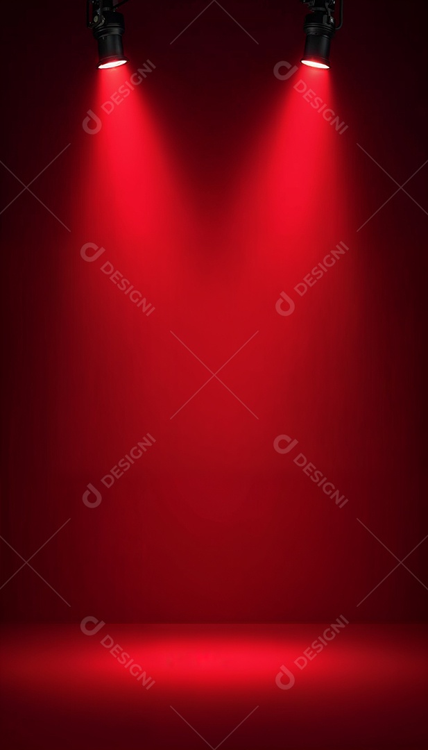 Palco iluminado com luzes de led vermelha