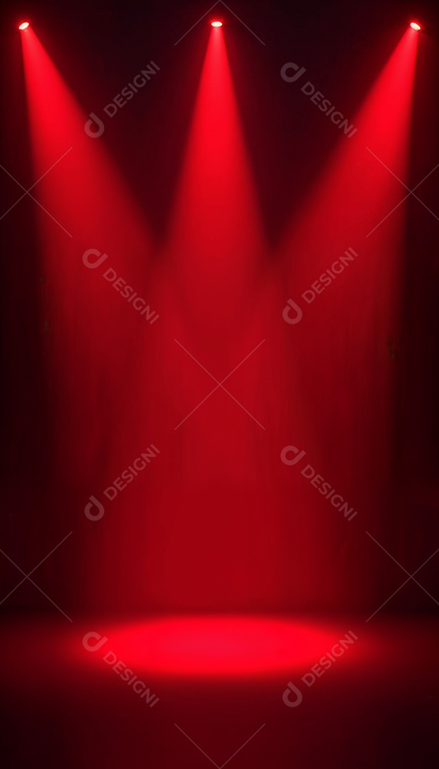 Palco iluminado com luzes de led vermelha
