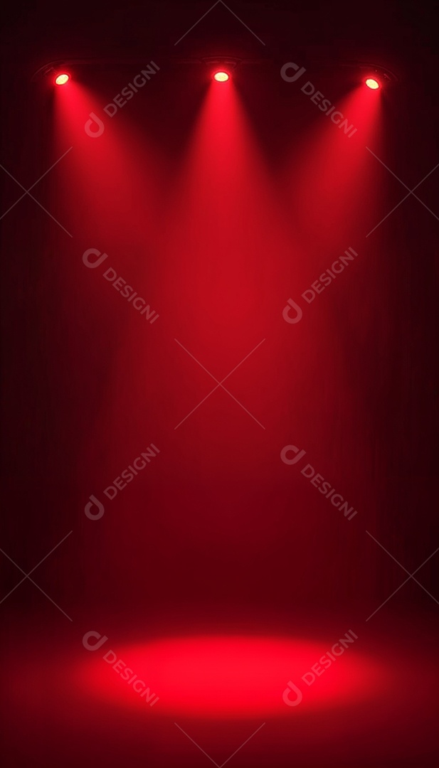 Palco iluminado com luzes de led vermelha