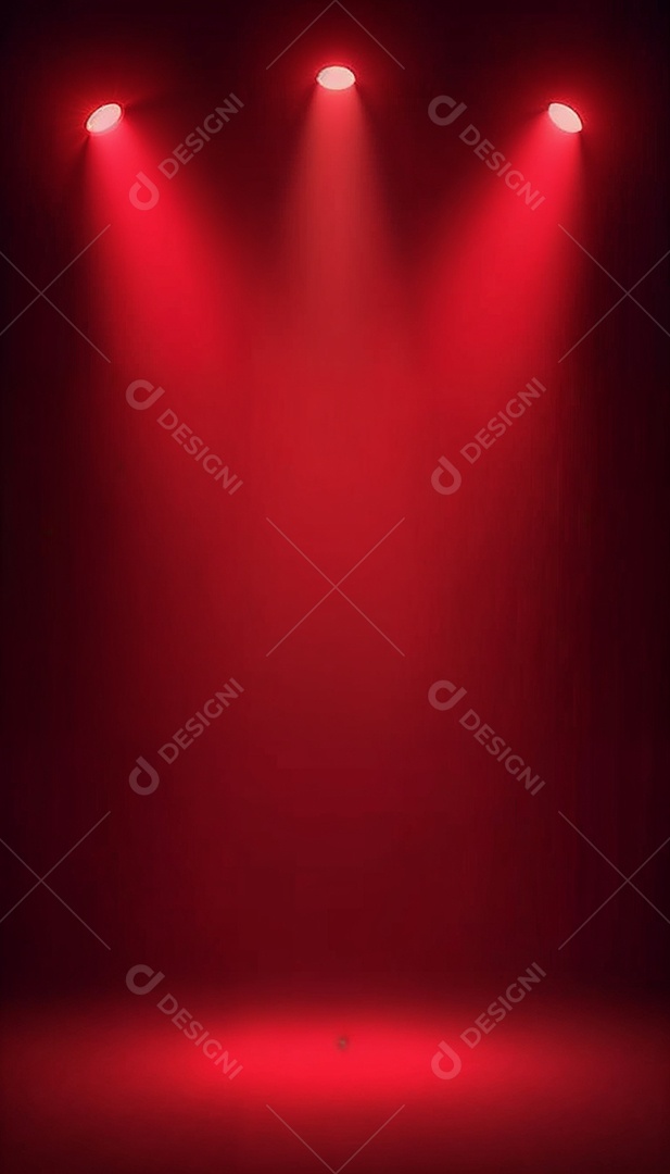 Palco iluminado com luzes de led vermelha