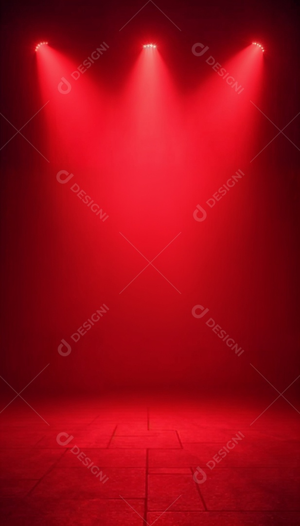 Palco iluminado com luzes de led vermelha