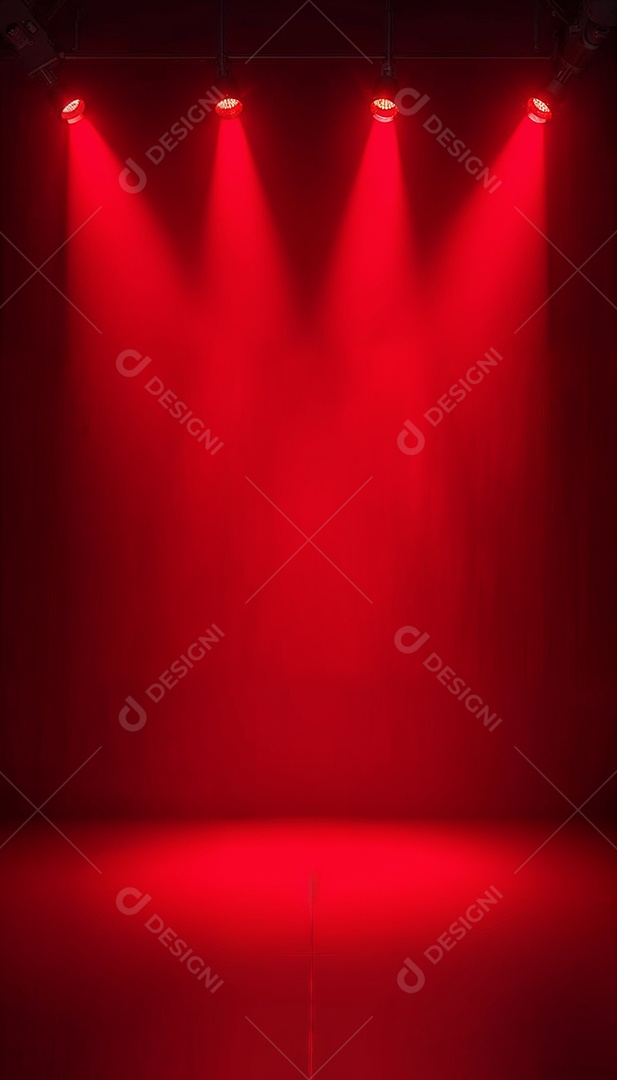 Palco iluminado com luzes de led vermelha
