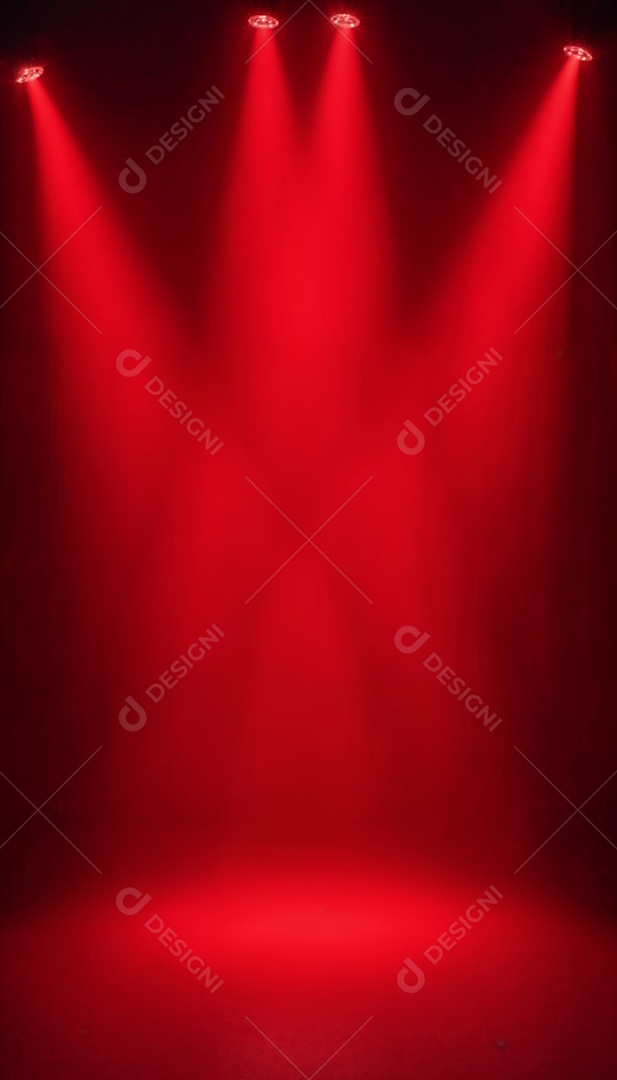 Palco iluminado com luzes de led vermelha