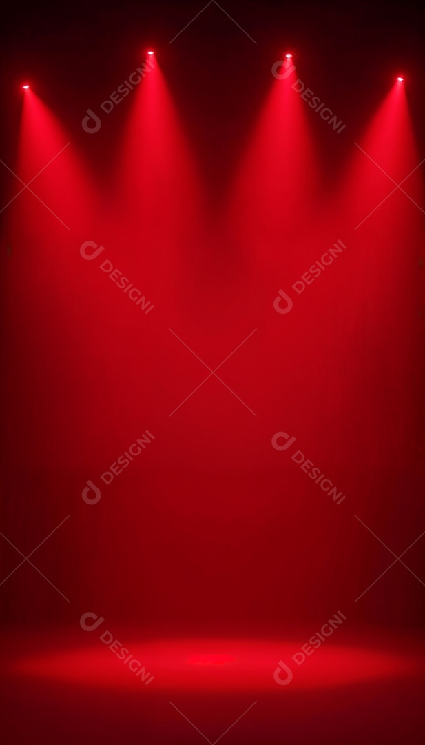 Palco iluminado com luzes de led vermelha